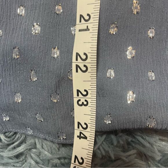 REBECCA TAYLOR Open Shoulder Silk Metallic Dot Top Size 6 - Picture 6 of 6